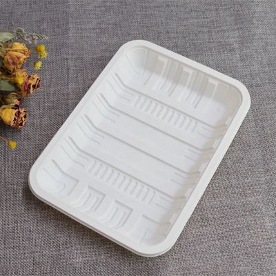 Biodegradowalna zamykana tacka na żywność z mączki kukurydzianej na mięso, do żywności mrożonej 150mm
