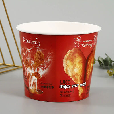 32oz 46oz 48oz Biodegradowalne jednorazowe naczynia stołowe Wiaderko na popcorn i kurczaka smażonego