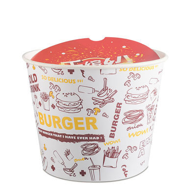 32oz 46oz 48oz Biodegradowalne jednorazowe naczynia stołowe Wiaderko na popcorn i kurczaka smażonego