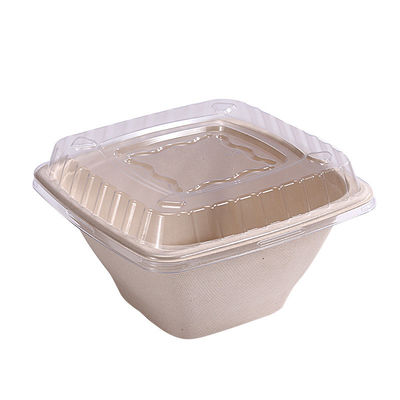 16 24 32 oz Biodegradowalna trzcina cukrowa Bagasse Pudełka pojemniki do sałatek owocowych Pudełka z okładką