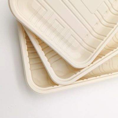 Biodegradowalna zamykana tacka na żywność z mączki kukurydzianej na mięso, do żywności mrożonej 150mm