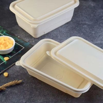 Jednorazowe kompostowalne pudełko na lunch z mączki kukurydzianej o pojemności 500-600 ml, opakowanie na szybkie jedzenie