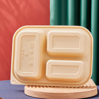 10 Inch 3 Compartments Cornstarch Tableware Bento Biodegradable Cornstarch Food Containers