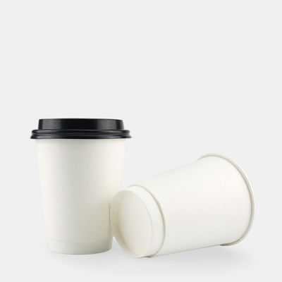 16oz 500cc Disposable Single Use White Paper Coffee Cup Double Layer Paper Cup