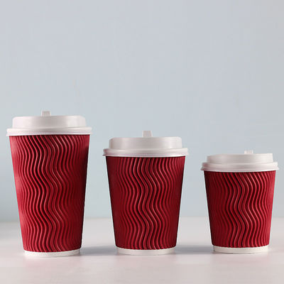 Kubki papierowe 280gsm Bubble Boba z falbanką, jednorazowe, na zimne napoje z pokrywkami