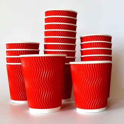 Kubki papierowe 280gsm Bubble Boba z falbanką, jednorazowe, na zimne napoje z pokrywkami