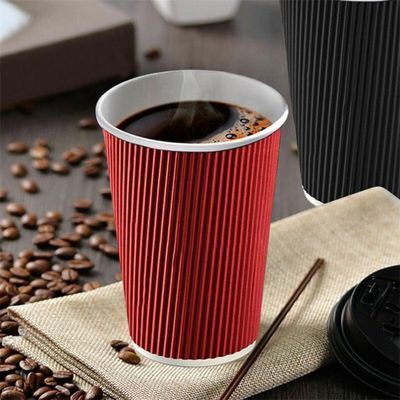 Kubki papierowe 280gsm Bubble Boba z falbanką, jednorazowe, na zimne napoje z pokrywkami